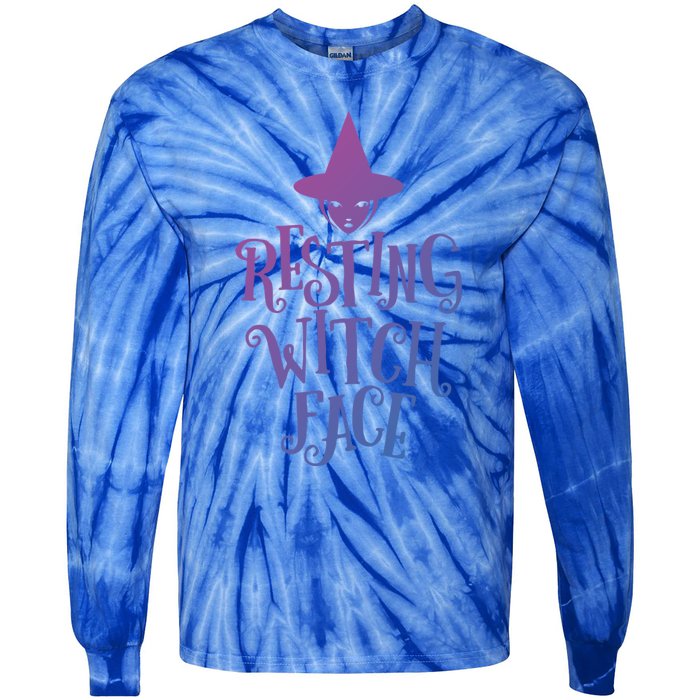 Resting Witch Face Funny Halloween Cool Gift Tie-Dye Long Sleeve Shirt