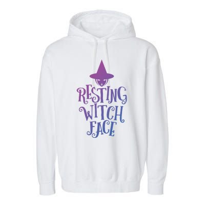 Resting Witch Face Funny Halloween Cool Gift Garment-Dyed Fleece Hoodie