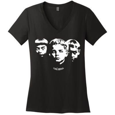 Rulaempire Wearing Final Amends The Eyes Will Paralyze Women's V-Neck T-Shirt