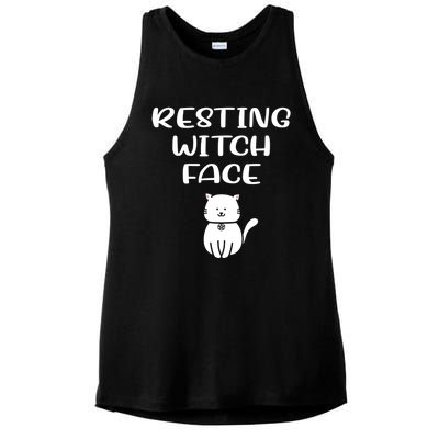 Resting Witch Face Pentacle Cat Wiccan Pagan Cheeky Witch Funny Gift Ladies PosiCharge Tri-Blend Wicking Tank