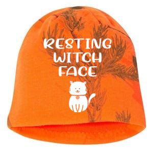 Resting Witch Face Pentacle Cat Wiccan Pagan Cheeky Witch Funny Gift Kati - Camo Knit Beanie