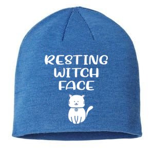 Resting Witch Face Pentacle Cat Wiccan Pagan Cheeky Witch Funny Gift Sustainable Beanie