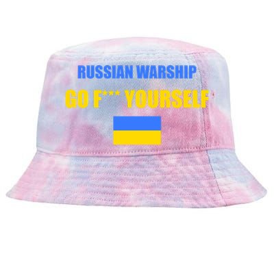 Russian Warship Go F Yourself Ukraine Support Strong Peace Tie-Dyed Bucket Hat