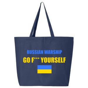 Russian Warship Go F Yourself Ukraine Support Strong Peace 25L Jumbo Tote