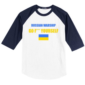 Russian Warship Go F Yourself Ukraine Support Strong Peace Baseball Sleeve Shirt