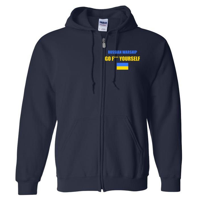 Russian Warship Go F Yourself Ukraine Support Strong Peace Full Zip Hoodie