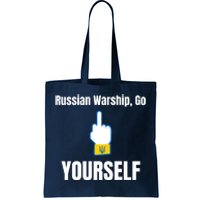 Russian Warship Go F**K Yourself Middle Finger Ukraine Tote Bag