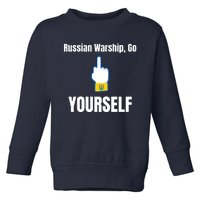 Russian Warship Go F**K Yourself Middle Finger Ukraine Toddler Sweatshirt