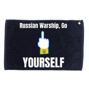 Russian Warship Go F**K Yourself Middle Finger Ukraine Grommeted Golf Towel