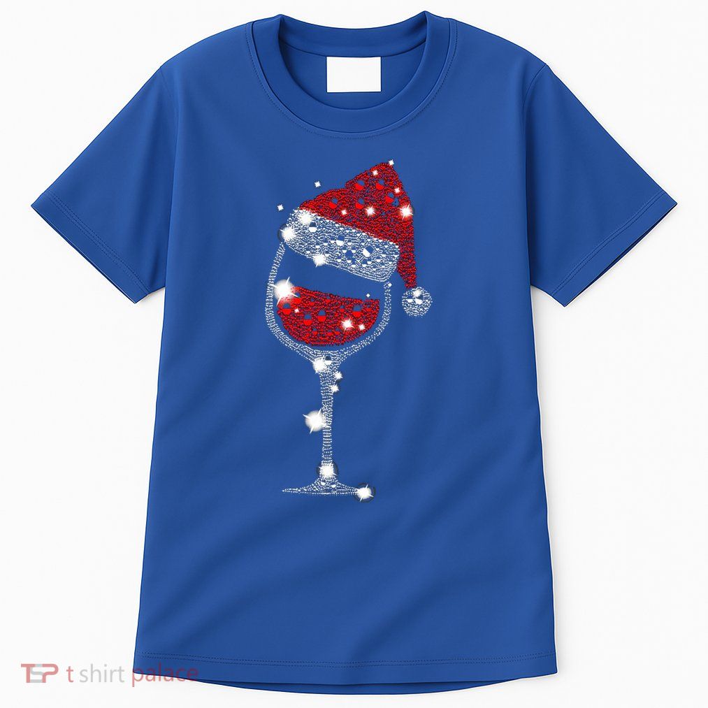 Red Wine Glass Christmas Tee Funny Santa Hat Xmas Gift Great Gift Tall T-Shirt