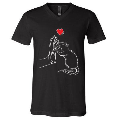 Rat Women Girl Boy V-Neck T-Shirt