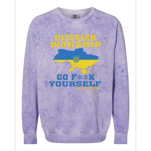 Russian Warship Go F Yourself Colorblast Crewneck Sweatshirt