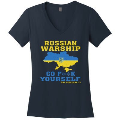 Russian Warship Go F Yourself Women's V-Neck T-Shirt