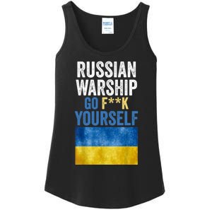 Russian Warship Go F Yourself, Russian Warship Go Fuck Yourself Ladies Essential Tank