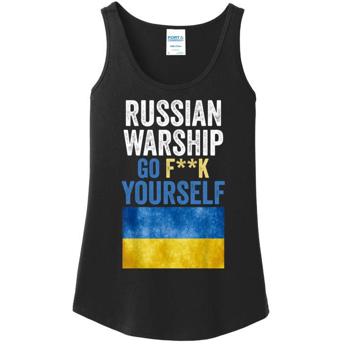 Russian Warship Go F Yourself, Russian Warship Go Fuck Yourself Ladies Essential Tank