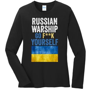 Russian Warship Go F Yourself, Russian Warship Go Fuck Yourself Ladies Long Sleeve Shirt