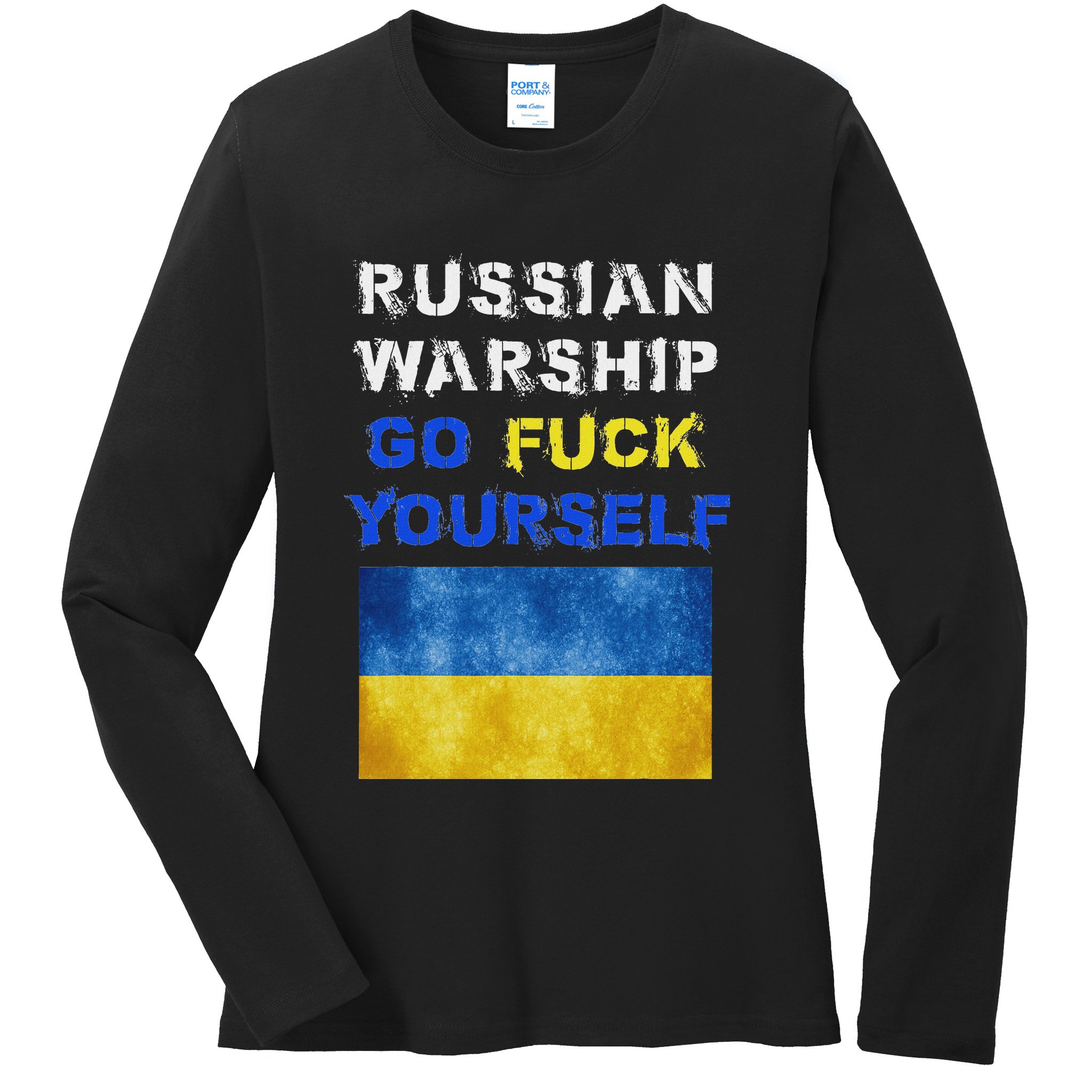 Russian Warship Go F Yourself Ladies Long Sleeve Shirt