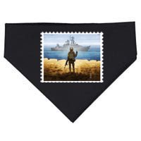 Russian Warship Go F Yourself Ukraine Postage Stamp Ukrainian Pride USA-Made Doggie Bandana