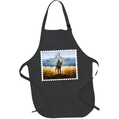 Russian Warship Go F Yourself Ukraine Postage Stamp Ukrainian Pride Apron