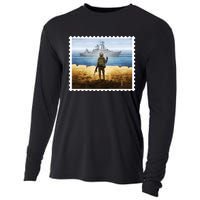 Russian Warship Go F Yourself Ukraine Postage Stamp Ukrainian Pride Cooling Performance Long Sleeve Crew