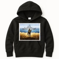Russian Warship Go F Yourself Ukraine Postage Stamp Ukrainian Pride Kids Hoodie