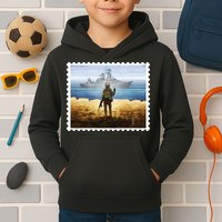 Russian Warship Go F Yourself Ukraine Postage Stamp Ukrainian Pride Kids Hoodie