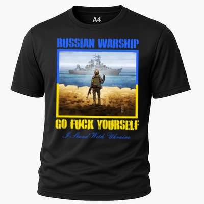 Russian Warship Go F Yourself I Stand With Ukraine Postage Stamp Performance Shirt