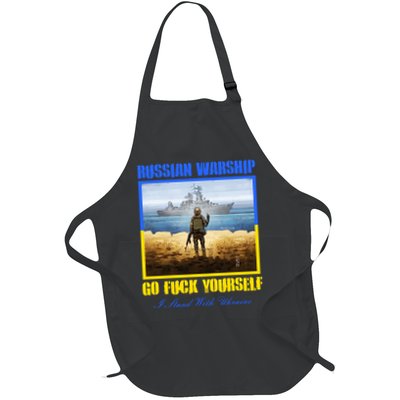 Russian Warship Go F Yourself I Stand With Ukraine Postage Stamp Apron