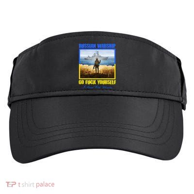 Russian Warship Go F Yourself I Stand With Ukraine Postage Stamp Adult Drive Performance Visor