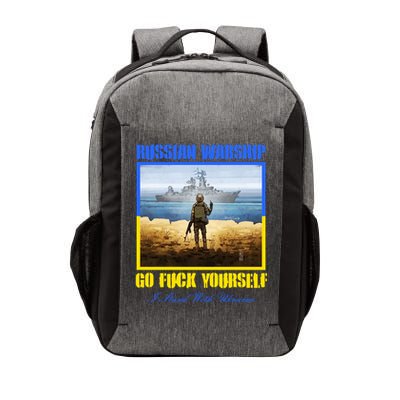 Russian Warship Go F Yourself I Stand With Ukraine Postage Stamp Vector Backpack