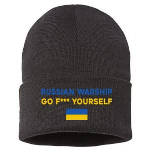 Russian Warship Go F Yourself Sustainable Knit Beanie