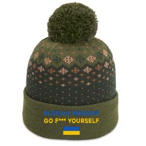 Russian Warship Go F Yourself The Baniff Cuffed Pom Beanie