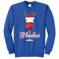 Red Wine Glass With Reindeer Hat Merry Winemas Winedeer Gift Sweatshirt