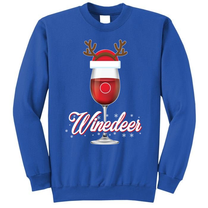 Red Wine Glass With Reindeer Hat Merry Winemas Winedeer Gift Sweatshirt