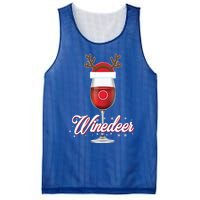 Red Wine Glass With Reindeer Hat Merry Winemas Winedeer Gift Mesh Reversible Basketball Jersey Tank