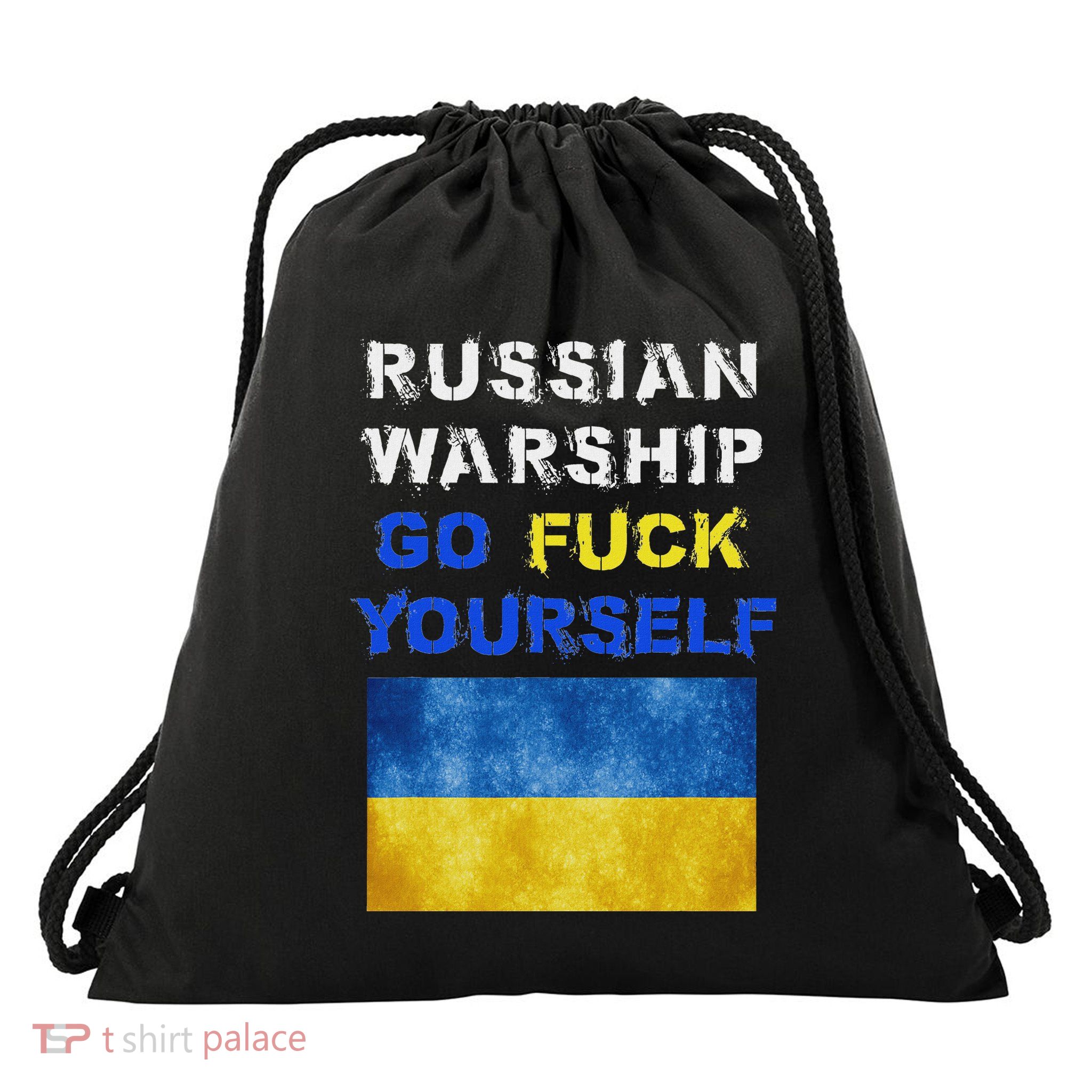 Russian Warship Go F Yourself Drawstring Bag