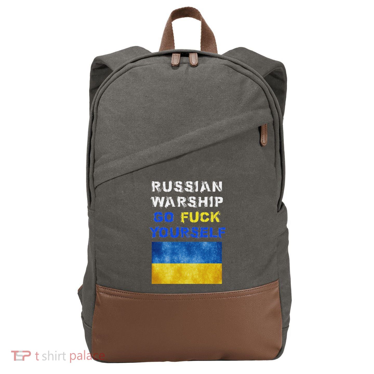 Russian Warship Go F Yourself Cotton Canvas Backpack