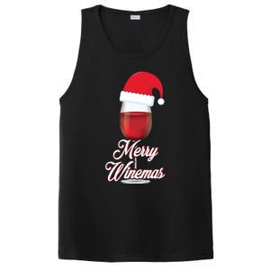 Red Wine Glass With Santa Claus Hat Merry Winemas Christmas Gift PosiCharge Competitor Tank