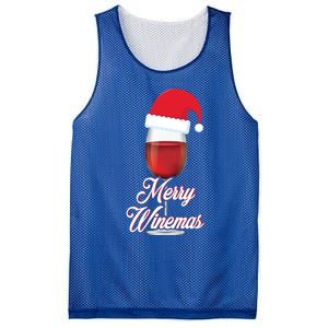 Red Wine Glass With Santa Claus Hat Merry Winemas Christmas Gift Mesh Reversible Basketball Jersey Tank