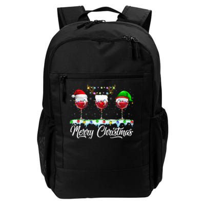 Red Wine Glass Santa Hat Xmas Funny Christmas For Daily Commute Backpack