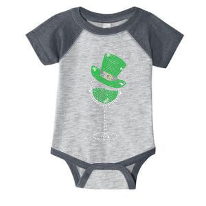 Rhinestone Wine Glasses Drinking St Patricks Day Infant Baby Jersey Bodysuit