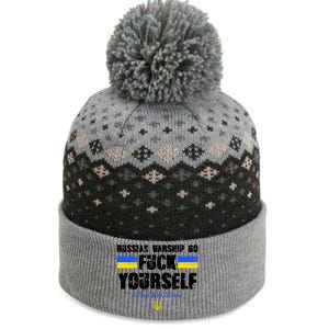 Russian Warship Go F Yourself I Stand With Ukraine Army Strong The Baniff Cuffed Pom Beanie