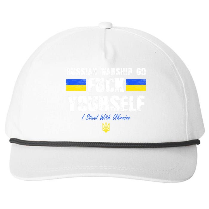 Russian Warship Go F Yourself I Stand With Ukraine Army Strong Snapback Five-Panel Rope Hat