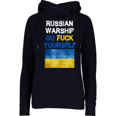 Russian Warship Go Fuck Yourself Womens Funnel Neck Pullover Hood