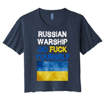 Russian Warship Go Fuck Yourself Women's Crop Top Tee