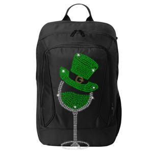 Rhinestone Wine Glasses Drinking St Patricks Day Girl Women City Backpack