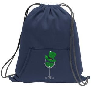 Rhinestone Wine Glasses Drinking St Patricks Day Girl Women Sweatshirt Cinch Pack Bag