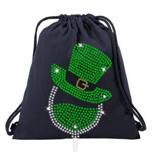 Rhinestone Wine Glasses Drinking St Patricks Day Girl Women Drawstring Bag