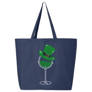 Rhinestone Wine Glasses Drinking St Patricks Day Girl Women 25L Jumbo Tote