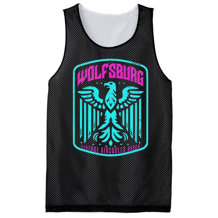 Retro Wolfsburg Germany Deutschland Vintage Air Cooled Rides Mesh Reversible Basketball Jersey Tank